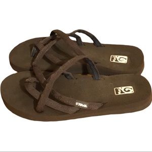 Teva Mush Brown Strappy Flip Flop Sandals 8